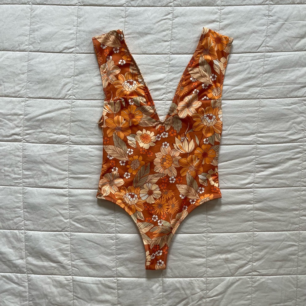 ZARA Floral Patterned Swimsuit